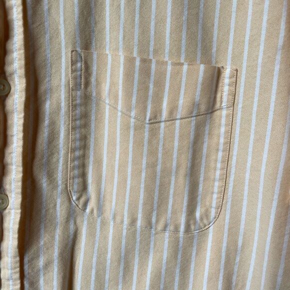 L.L. Bean Men’s Peach & White Stripes Button Down Collared Shirt (Size: LG Tall) - Picture 3 of 10